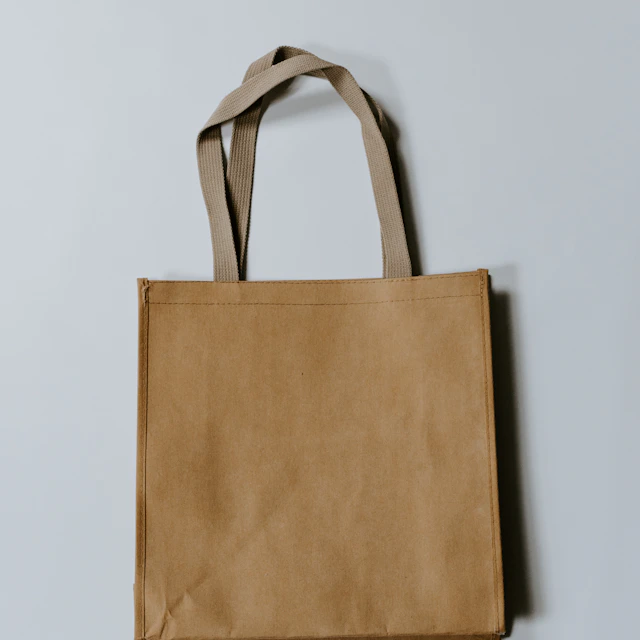 Natural canvas tote with long handles